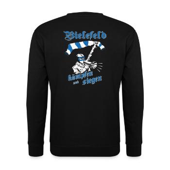 Bielefeld kämpfen und siegen No II - Unisex Pullover - Schwarz - Hinten - Alina (178cm)