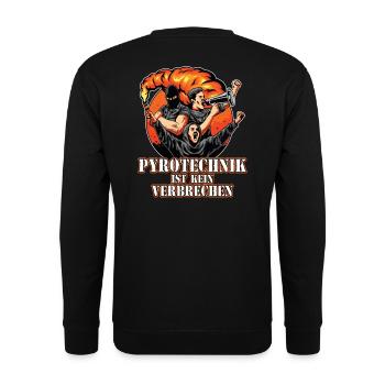 Pyrotechnik ist kein Verbrechen – Ultra Style - Unisex Pullover - Schwarz - Hinten - Alina (178cm)