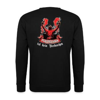 Pyrotechnik ist kein Verbrechen – Ultra Style - Unisex Pullover - Schwarz - Hinten - Alina (178cm)