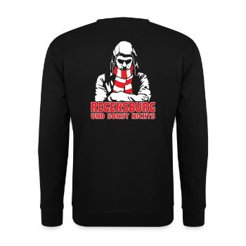 Regensburg und sonst nichts - Unisex Pullover - Schwarz - Hinten - Michal (187cm)