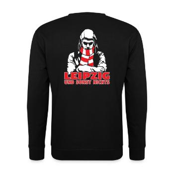 Leipzig und sonst nichts - Unisex Pullover - Schwarz - Hinten - Alina (178cm)