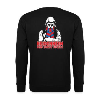 Heidenheim und sonst nichts - Unisex Pullover - Schwarz - Hinten - Michal (187cm)
