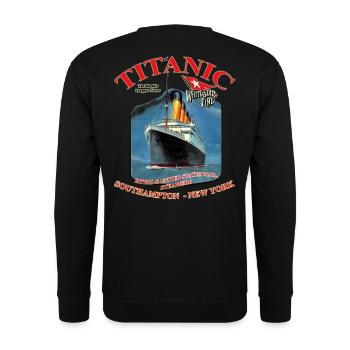 TITANIC NEW YORK KREATION Louis RUNEMBERG © Adagp - Unisex Pullover - Schwarz - Hinten - Alina (178cm)