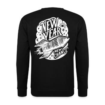 New Year Rocket New Year's Eve New Beginning New Chance - Unisex Sweatshirt - black - Back - Alina (178cm)