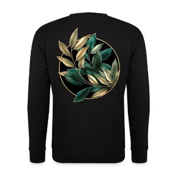 Elegante Pflanzen - Unisex Pullover - Schwarz - Hinten - Alina (178cm)