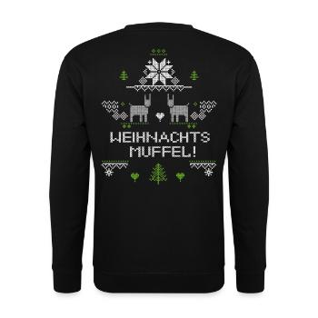 Weihnachtsmuffel, Ugly Christmas - Unisex Pullover - Schwarz - Hinten - Alina (178cm)