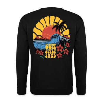 Sun, Salt, Sand! Beach Shirt! - Unisex Sweatshirt - black - Back - Michal (187cm)