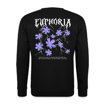 Euphoria Lightning Flowers - Unisex Sweatshirt - black - Back - Alina (178cm)