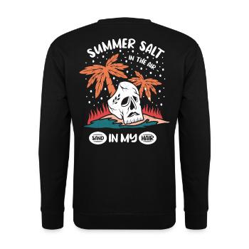 Conception de crâne estival avec des palmiers - Sweat-shirt Unisexe - noir - Dos - Alina (178cm)