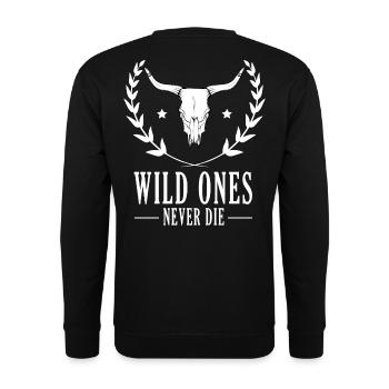 Crâne de bison sauvage entouré de lauriers - Sweat-shirt Unisexe - noir - Dos - Alina (178cm)