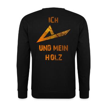 Ich und mein Holz - Unisex Pullover - Schwarz - Hinten - Michal (187cm)