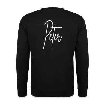Idée cadeau Peter Name Anniversaire Noël - Sweat-shirt Unisexe - noir - Dos - Alina (178cm)