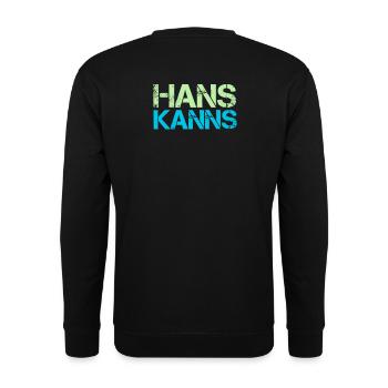 Hans Name Sprüche Hans Kanns - Unisex Pullover - Schwarz - Hinten - Alina (178cm)