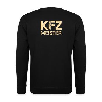 Kfz Meister Auto Mechaniker Sprüche Automechaniker - Unisex Pullover - Schwarz - Hinten - Michal (187cm)
