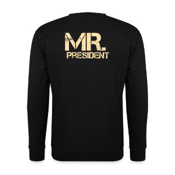 Mr. President Männer Geschenke zum Geburtstag - Unisex Pullover - Schwarz - Hinten - Alina (178cm)