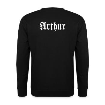 Arthur - Unisex Pullover - Schwarz - Hinten - Alina (178cm)