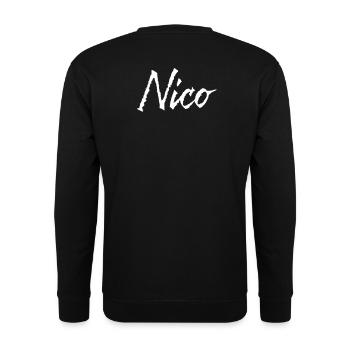 Nico - Unisex Pullover - Schwarz - Hinten - Alina (178cm)
