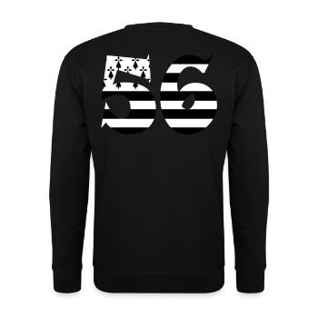 56 Bretagne drapeau - Sweat-shirt Unisexe - noir - Dos - Alina (178cm)