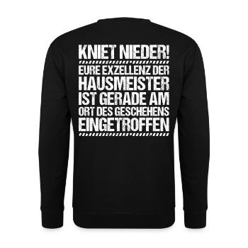 Hausmeister Hauswart Janitor - Unisex Pullover - Schwarz - Hinten - Michal (187cm)
