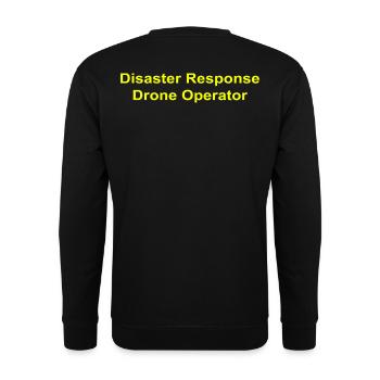 Opérateur de drone d’intervention en cas de catastrophe - Sweat-shirt Unisexe - noir - Dos - Alina (178cm)