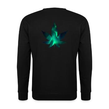 Hemp Leaf Cannabis Leaf Hemp cannabis hash - Unisex Sweatshirt - black - Back - Alina (178cm)
