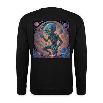 L’extraterrestre fascinant dans le cosmos coloré - Sweat-shirt Unisexe - noir - Dos - Alina (178cm)