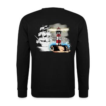 Horror ghost ship Fantasy Maritime Sailor Coast - Unisex Sweatshirt - black - Back - Alina (178cm)