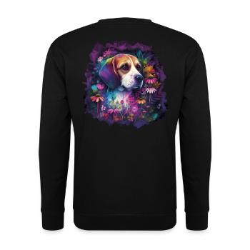 Beagle Beagle Motif Gift - Unisex Sweatshirt - black - Back - Alina (178cm)