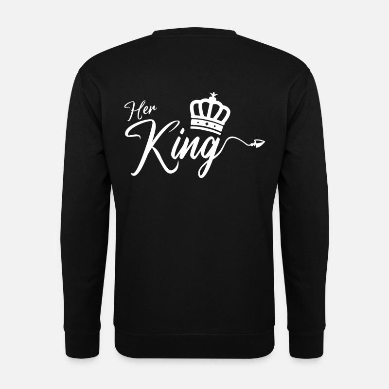 Her King King Queen Pärchenoutfit weiß - Unisex Pullover - Schwarz