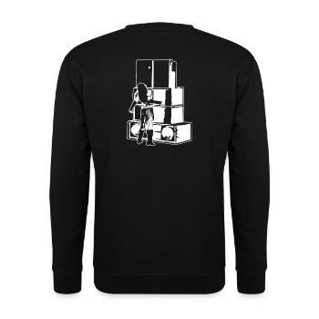 soundsystem girl tekno 23 - Unisex Pullover - Schwarz - Hinten - Alina (178cm)