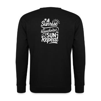 Sunrise motif with repetition - Unisex Sweatshirt - black - Back - Alina (178cm)