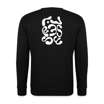 Contrasting Organic Shapes - INTOXICATION - Unisex Sweatshirt - black - Back - Alina (178cm)