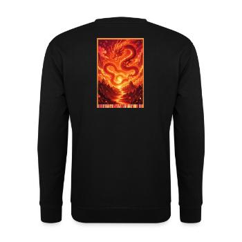 Flame kite over mountain country - Unisex Sweatshirt - black - Back - Alina (178cm)
