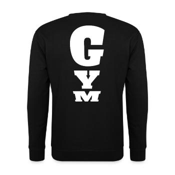 Gym Backprint Fitness Fitnessstudio Training - Unisex Pullover - Schwarz - Hinten - Alina (178cm)