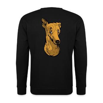 Whippet Greyhound - Unisex Pullover - Schwarz - Hinten - Alina (178cm)