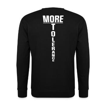 More Tolerance - Unisex Sweatshirt - black - Back - Alina (178cm)