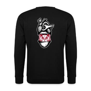 Heart Cat black and red - Sweat-shirt Unisexe - noir - Dos - Alina (178cm)