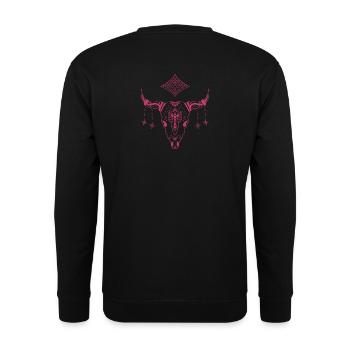 Tête squelette Taureau - Sweat-shirt Unisexe - noir - Dos - Michal (187cm)