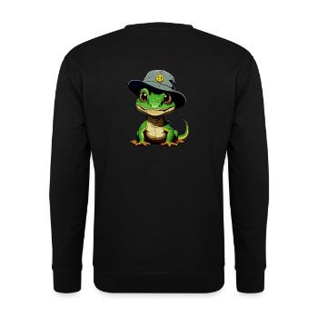 Lizzard w. Bucket-Hat - Unisex Pullover - Schwarz - Hinten - Alina (178cm)