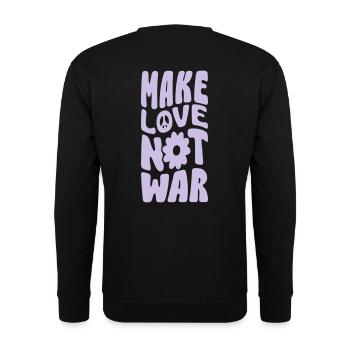 Faites l’amour, pas la guerre - Sweat-shirt Unisexe - noir - Dos - Michal (187cm)