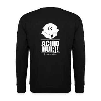 acid hui - Unisex Pullover - Schwarz - Hinten - Alina (178cm)