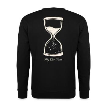 My Own Pace Hourglass Stars - Unisex Pullover - Schwarz - Hinten - Michal (187cm)