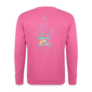 Heart Skull 1 mauve avec logo Idée Noire - Sweat-shirt Unisexe - rose - Dos
