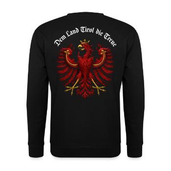 Tiroler Adler Rot Majestätisch - Unisex Pullover - Schwarz - Hinten - Alina (178cm)