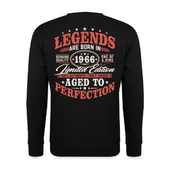 1966 Jahrgang Vintage Geburtstag Geschenk Retro - Unisex Pullover - Schwarz - Hinten - Michal (187cm)