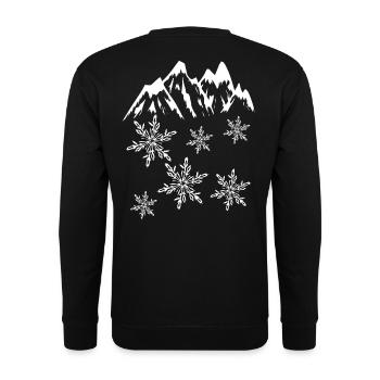 Mountain Mountains Snow Nature Mountaineer Xmas - Unisex Sweatshirt - black - Back - Alina (178cm)