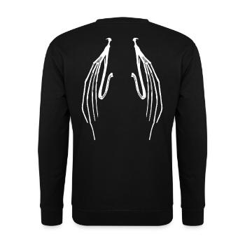 Occult occultism bat wings angel wings - Unisex Sweatshirt - black - Back - Alina (178cm)