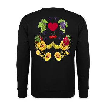 Fruits sains Fruits Végétaliens Aliments à base de fruits Vitamines - Sweat-shirt Unisexe - noir - Dos - Alina (178cm)
