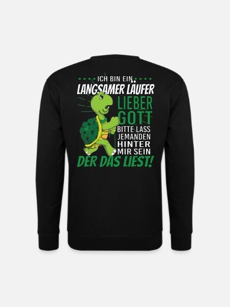 Langsamer Läufer Schildkröte laufen Joggen Lachen - Unisex Pullover - Schwarz