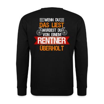 Vom Rentner überholt - Unisex Pullover - Schwarz - Hinten - Alina (178cm)